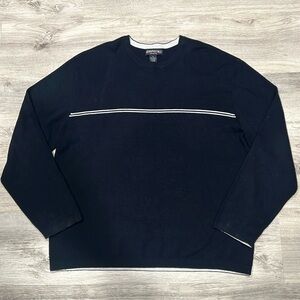 Men's Aeropostale Navy and White Crewneck Sweater